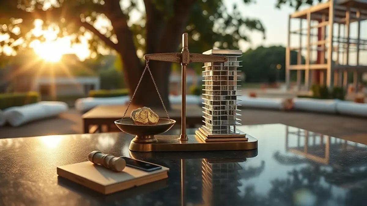 Foto original gerada para a matéria: Ouro em alta: como a economia global impacta seus investimentos imobiliários em Goiânia