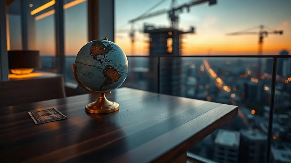 Foto original gerada para a matéria: Como o mercado americano impacta seu investimento imobiliário em Goiânia