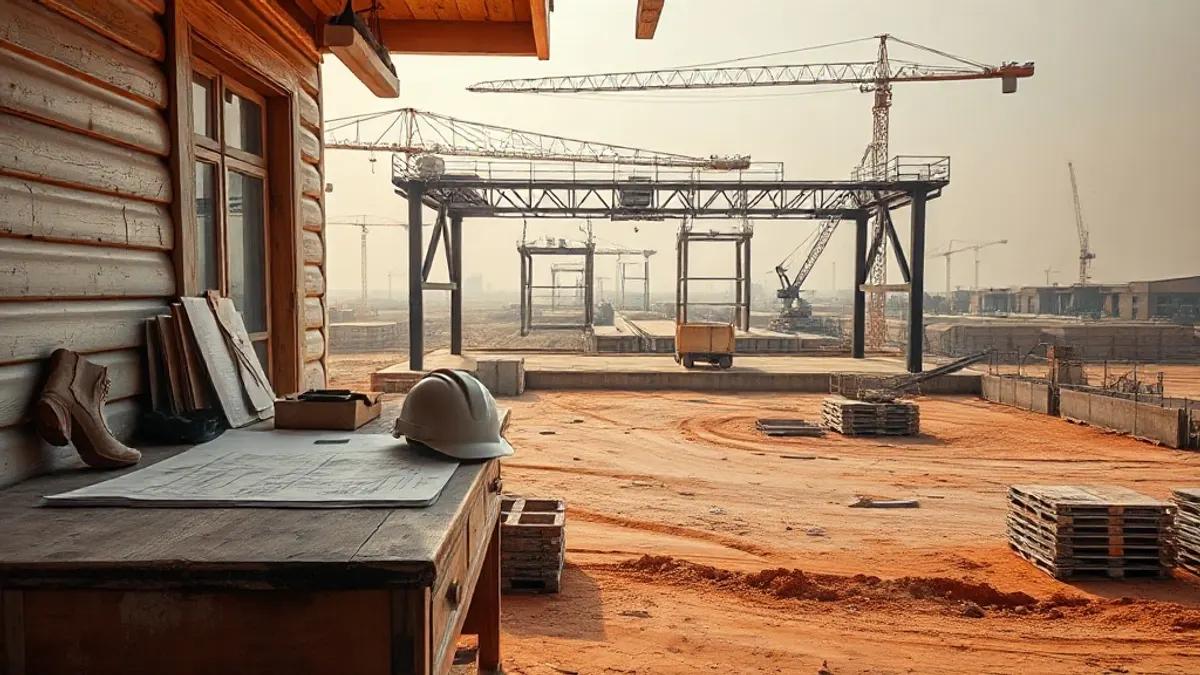 Foto original gerada para a matéria: Falta de mão de obra na construção em Goiânia: o que muda para quem investe?