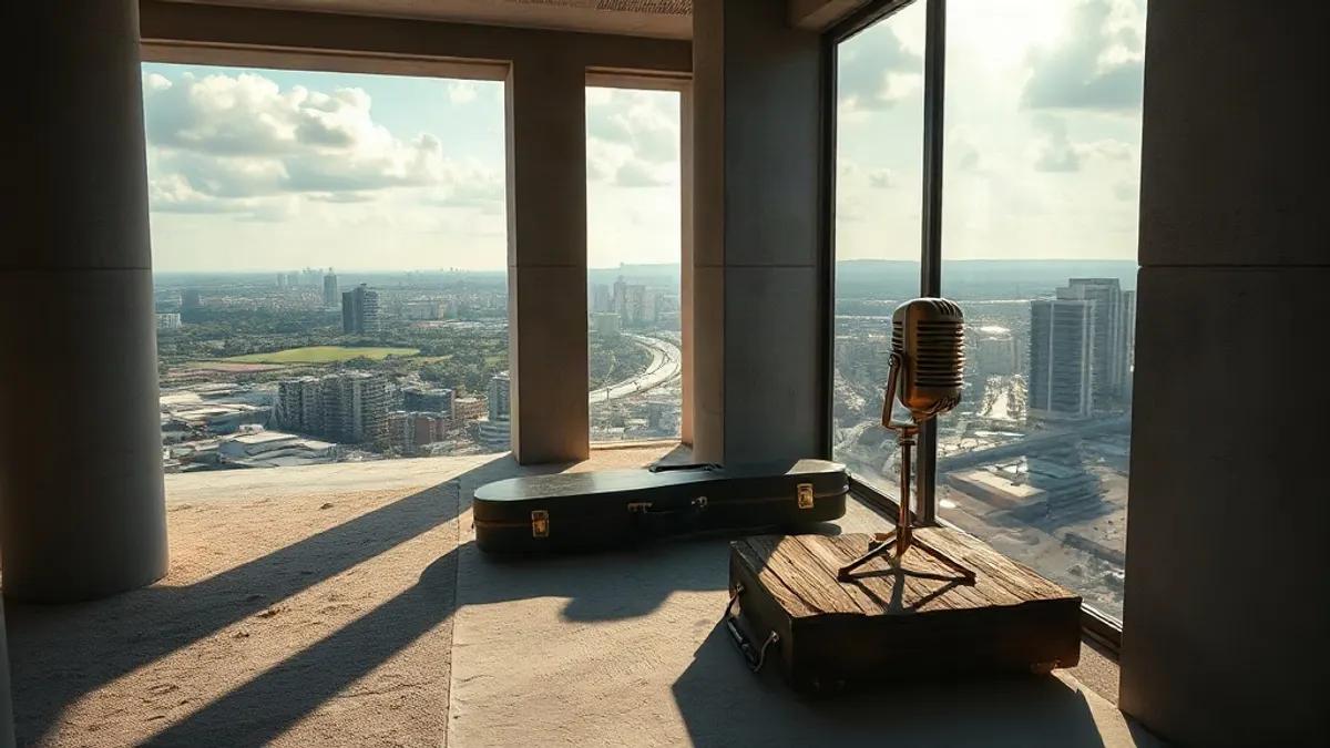Foto original gerada para a matéria: Mercado Imobiliário em Goiânia: O que o sucesso de artistas locais nos ensina