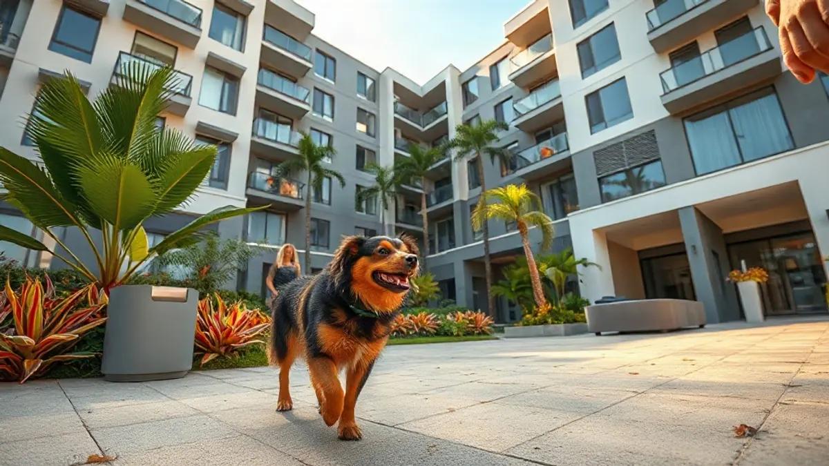 Foto original gerada para a matéria: Lições do 'Cachorro Mascote': Como a Gentileza Valoriza o Seu Imóvel em Goiânia