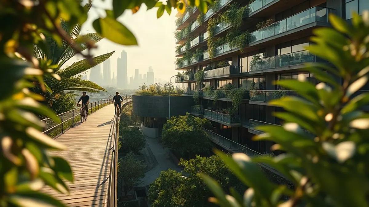 Foto original gerada para a matéria: Como parques urbanos valorizam seu imóvel em Goiânia: lições do High Line