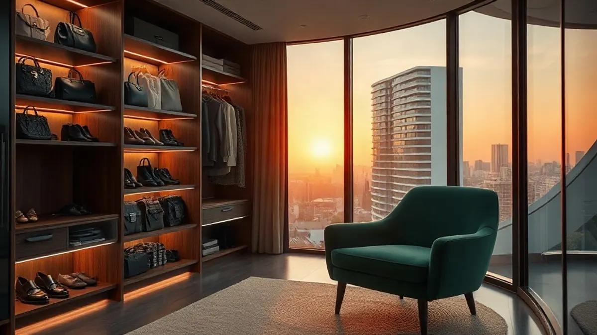 Foto original gerada para a matéria: Moda de Luxo e o Mercado Imobiliário em Goiânia: Como o Lifestyle Valoriza Imóveis