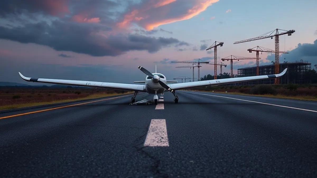 Foto original gerada para a matéria: Pouso forçado em rodovia de Goiás: o que isso ensina sobre infraestrutura e riscos