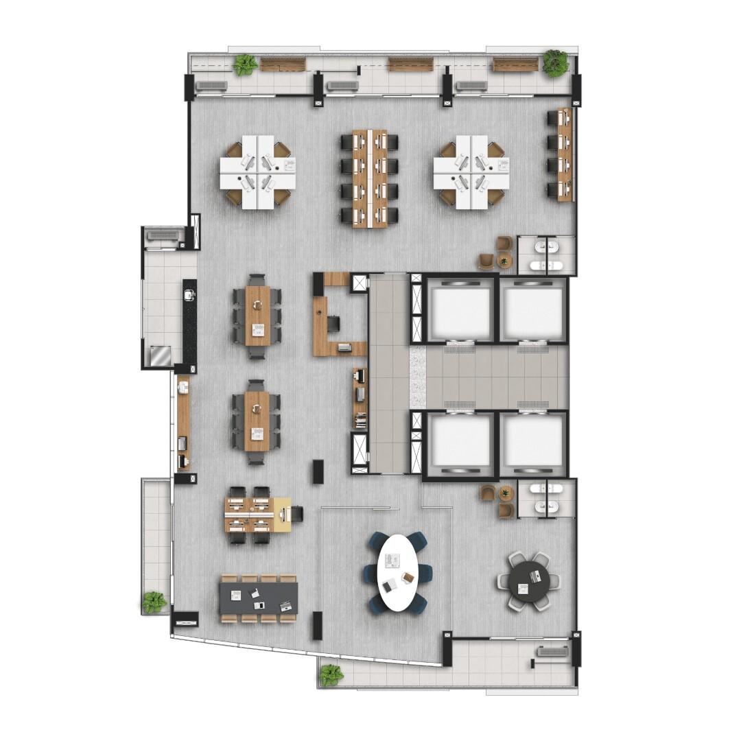 Planta 02 - 340m² - sala - opção