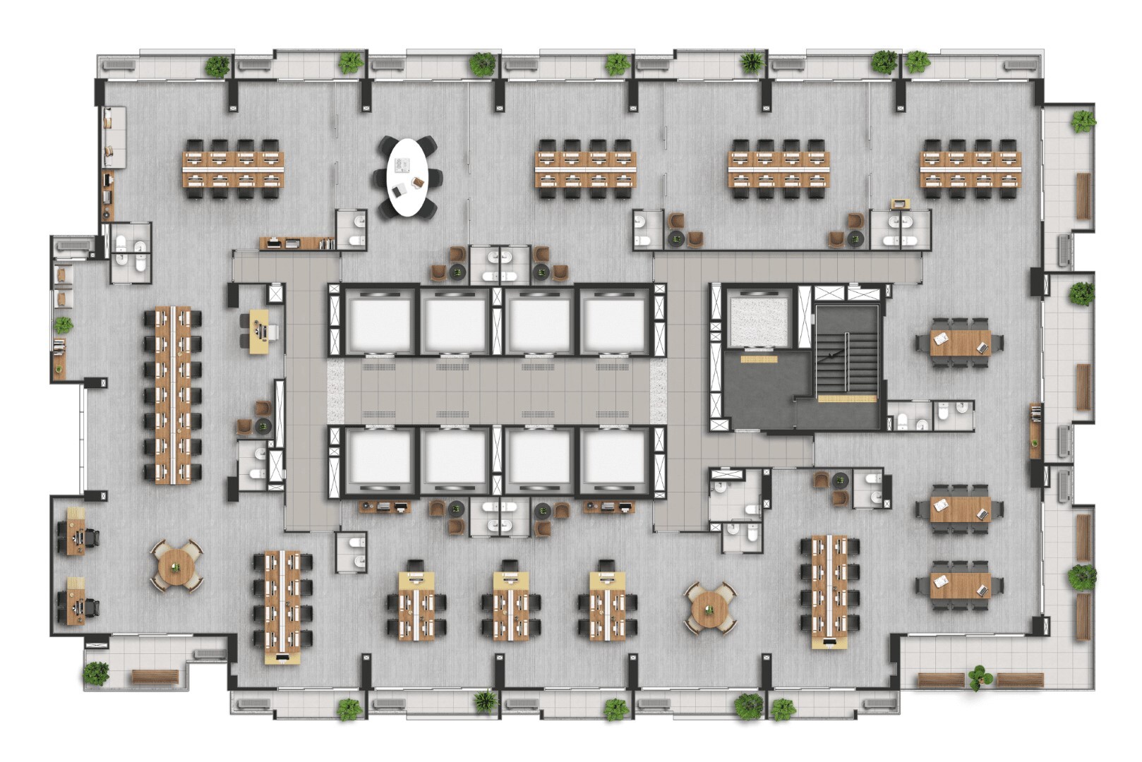 Planta 03 - 817m² - sala - opção