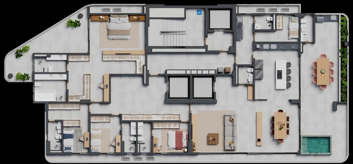 Planta 09 - 4 dorm 364m² - penthouse