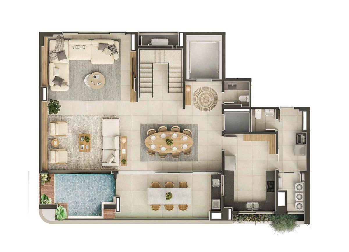 Planta 06 - 4 dorm 278,23m² - penthouse - inferior