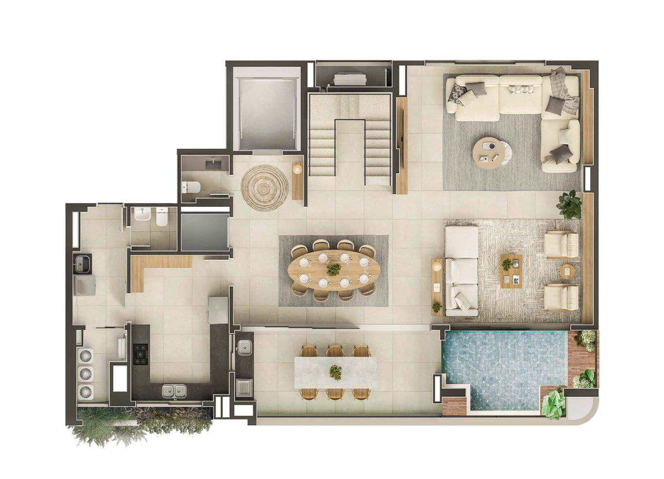 Planta 08 - 4 dorm 289,65m² - penthouse - inferior