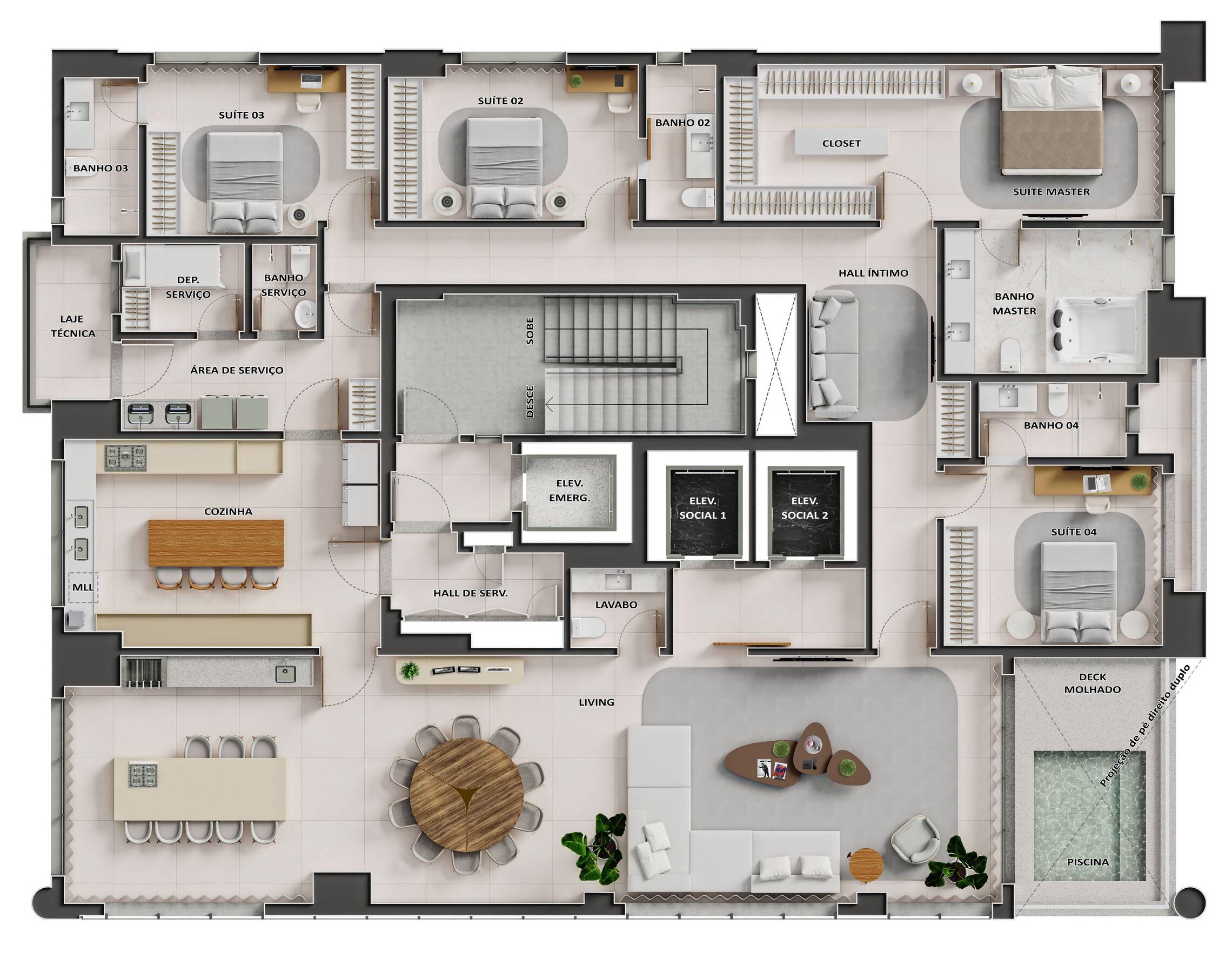 Planta 05 - 4 dorm 321,18m²