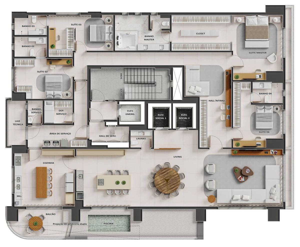 Planta 06 - 4 dorm 386,30m²