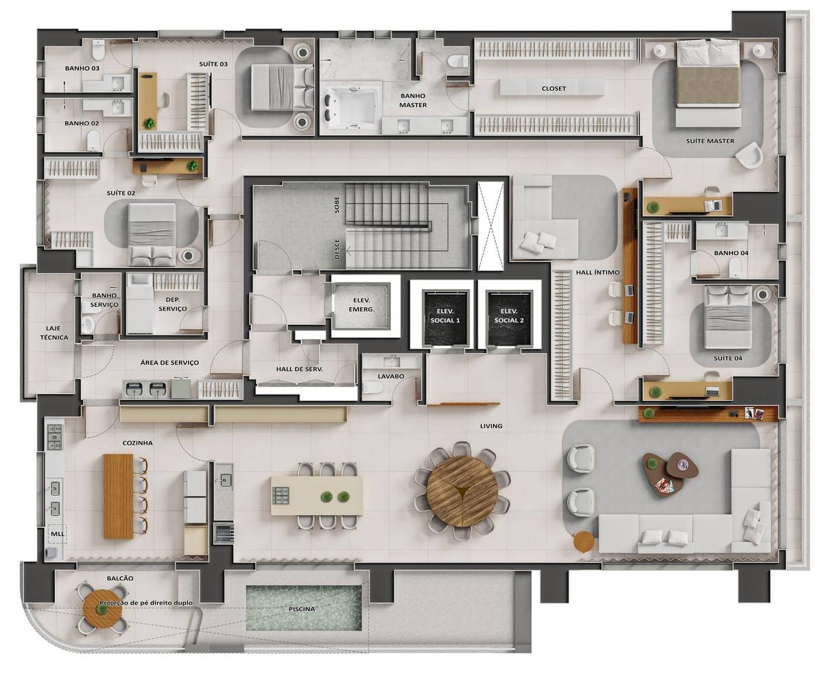 Planta 07 - 4 dorm 386,73m²
