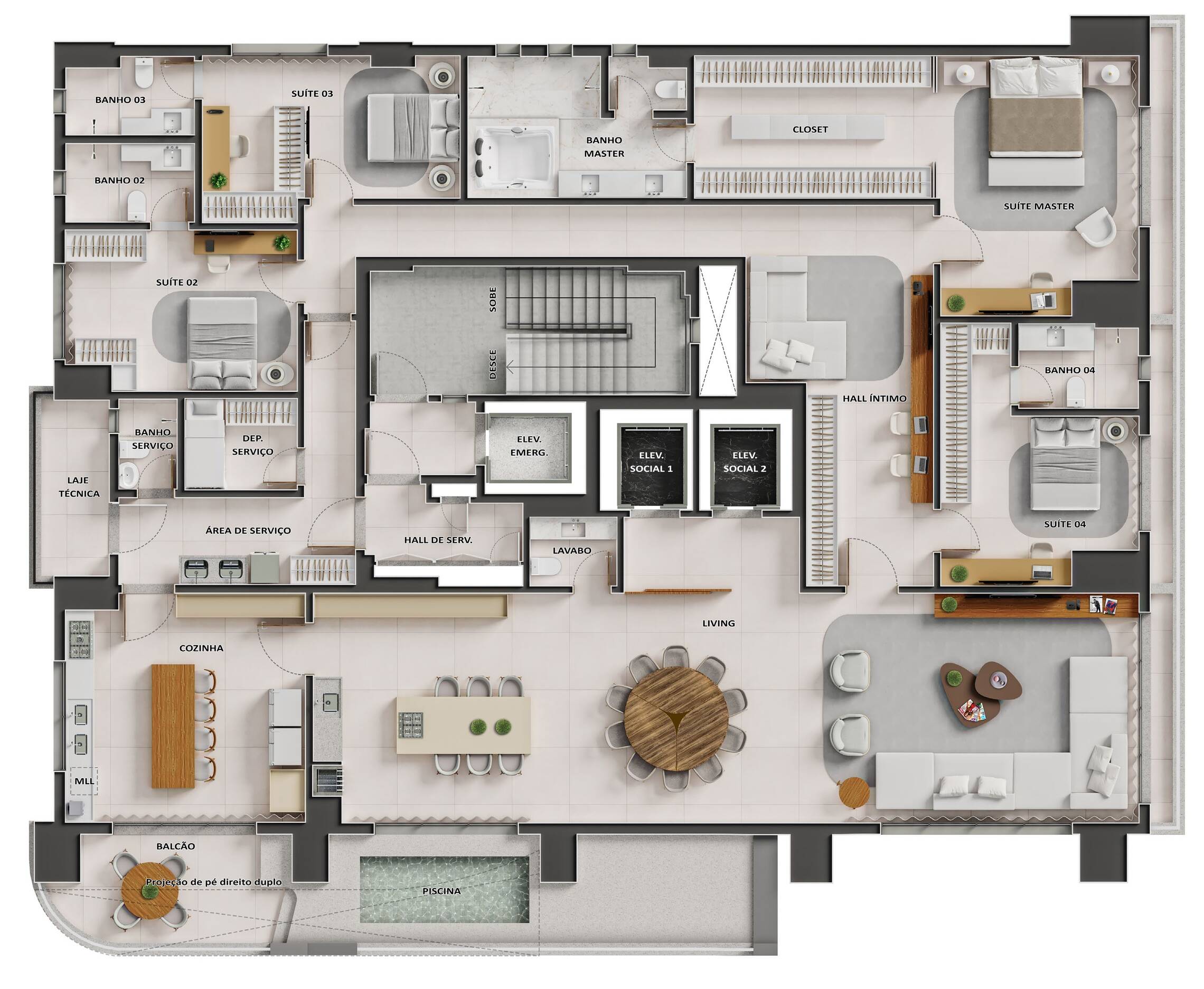 Planta 07 - 4 dorm 386,73m²