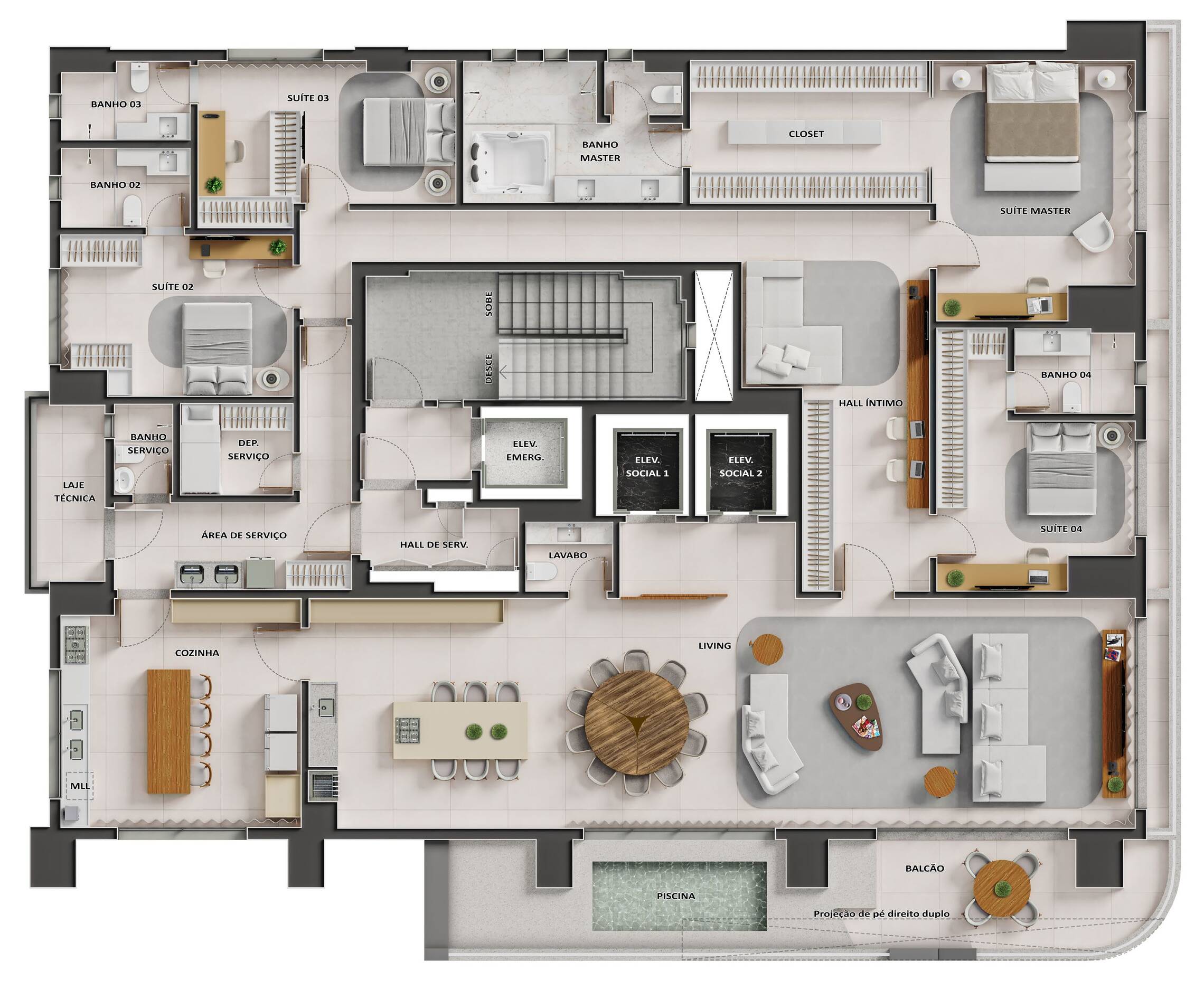 Planta 08 - 4 dorm 388,81m²