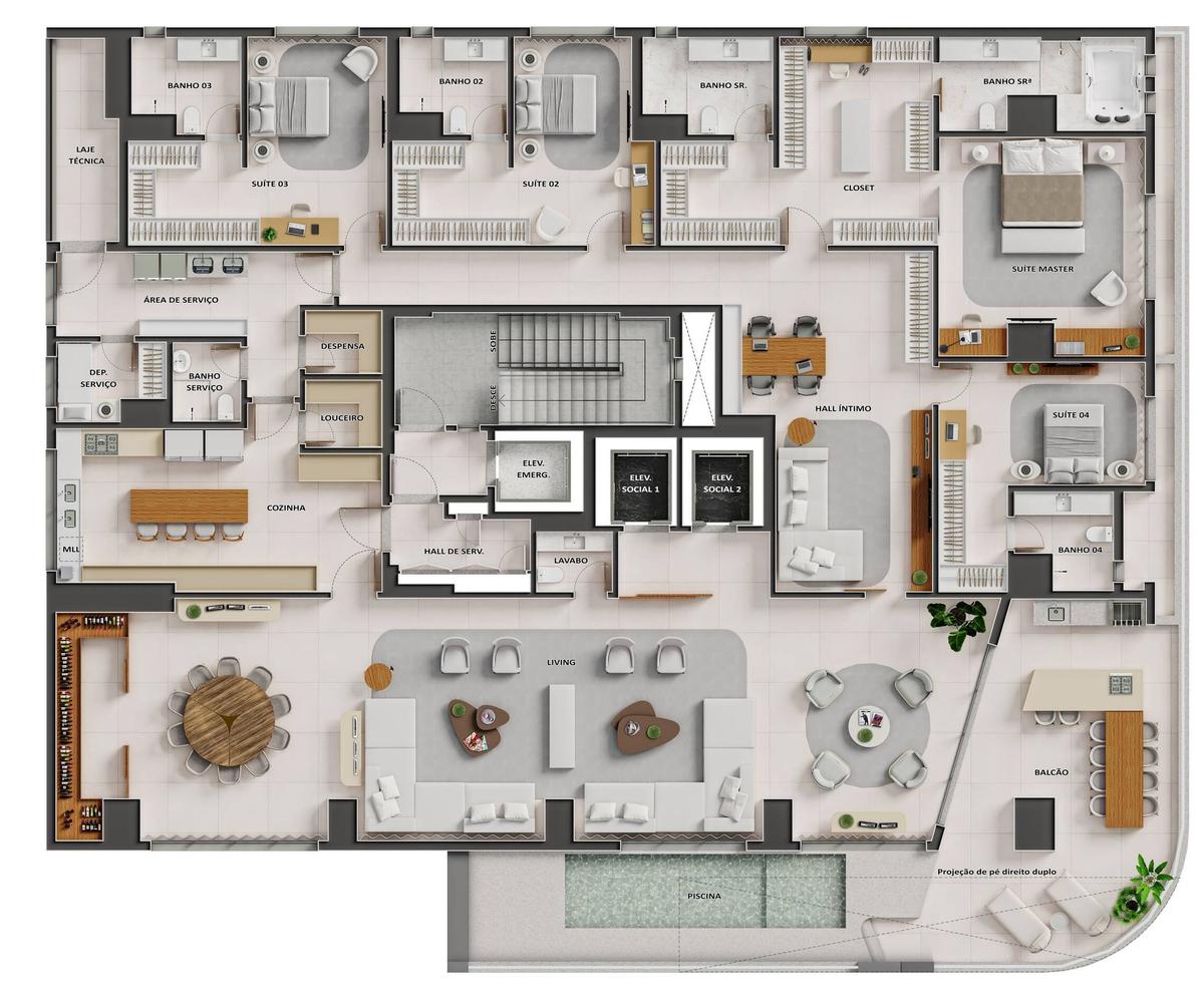 Planta 14 - 4 dorm 543,74m²