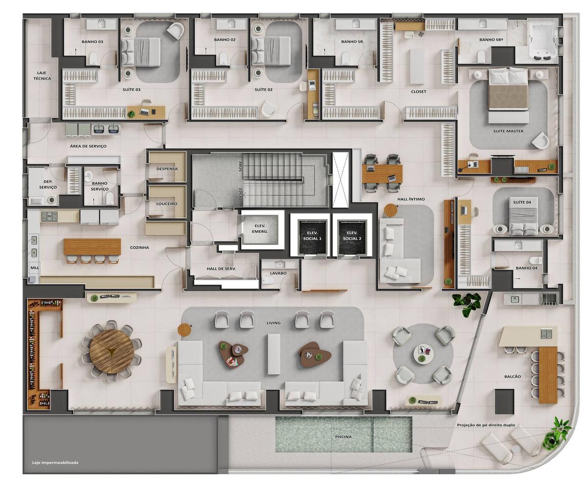 Planta 16 - 4 dorm 545,38m²