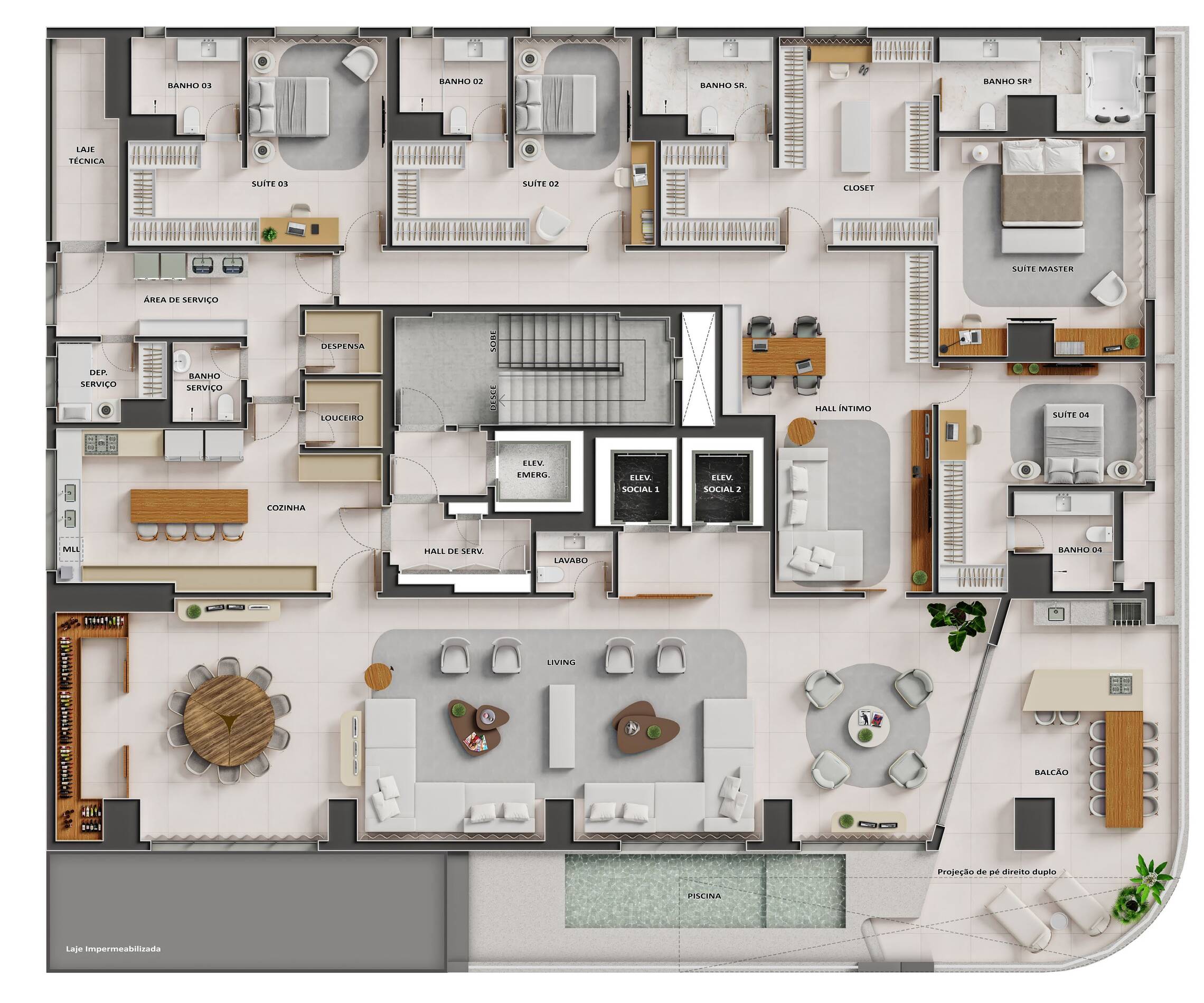Planta 16 - 4 dorm 545,38m²