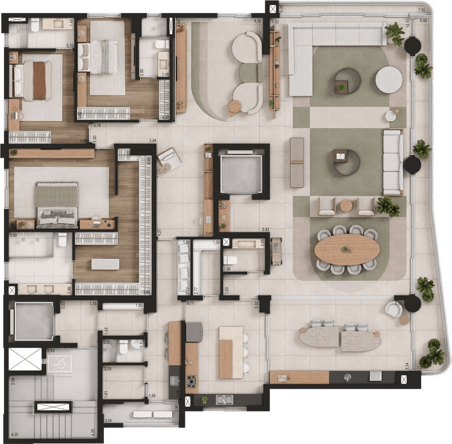 Planta 02 - 3 dorm 355m² - opção