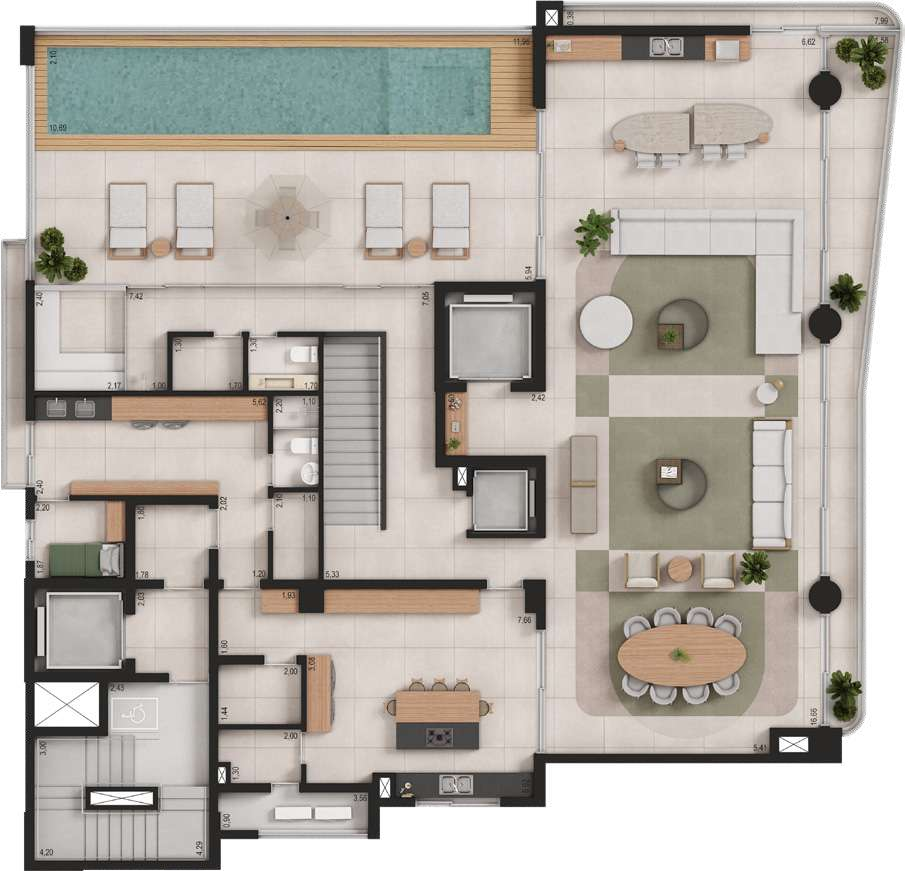 Planta 04 - 4 dorm 705m² - cobertura duplex - superior