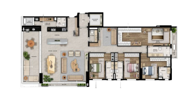 Planta 02 - 4 dorm 251,82m²