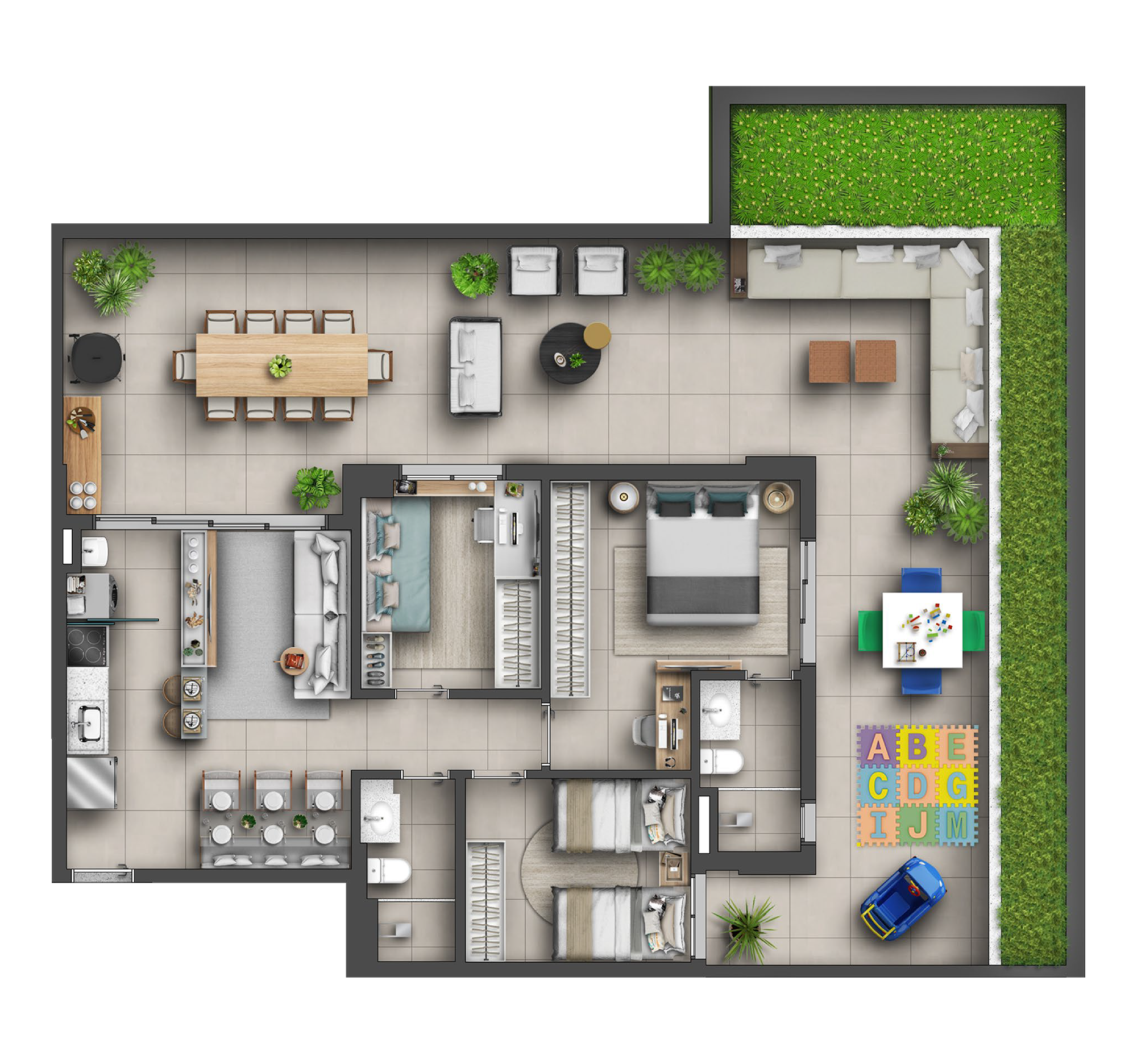 Planta 08 - 3 dorm 157m²