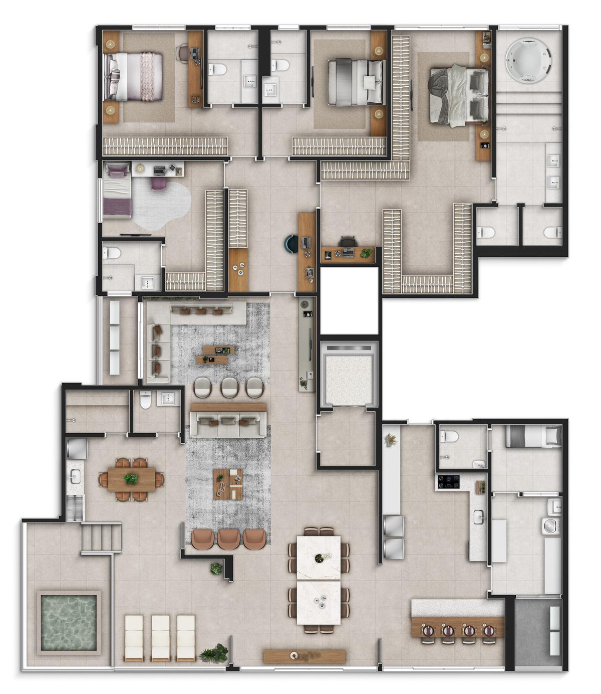 Planta 07 - 4 dorm 340m² - penthouse