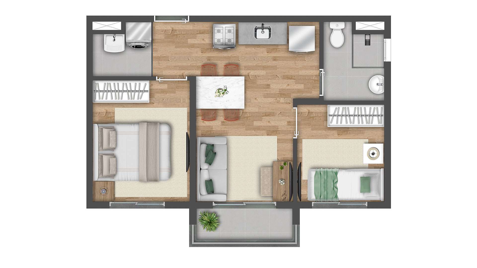 Planta 04 - 2 dorm 37m² - opção