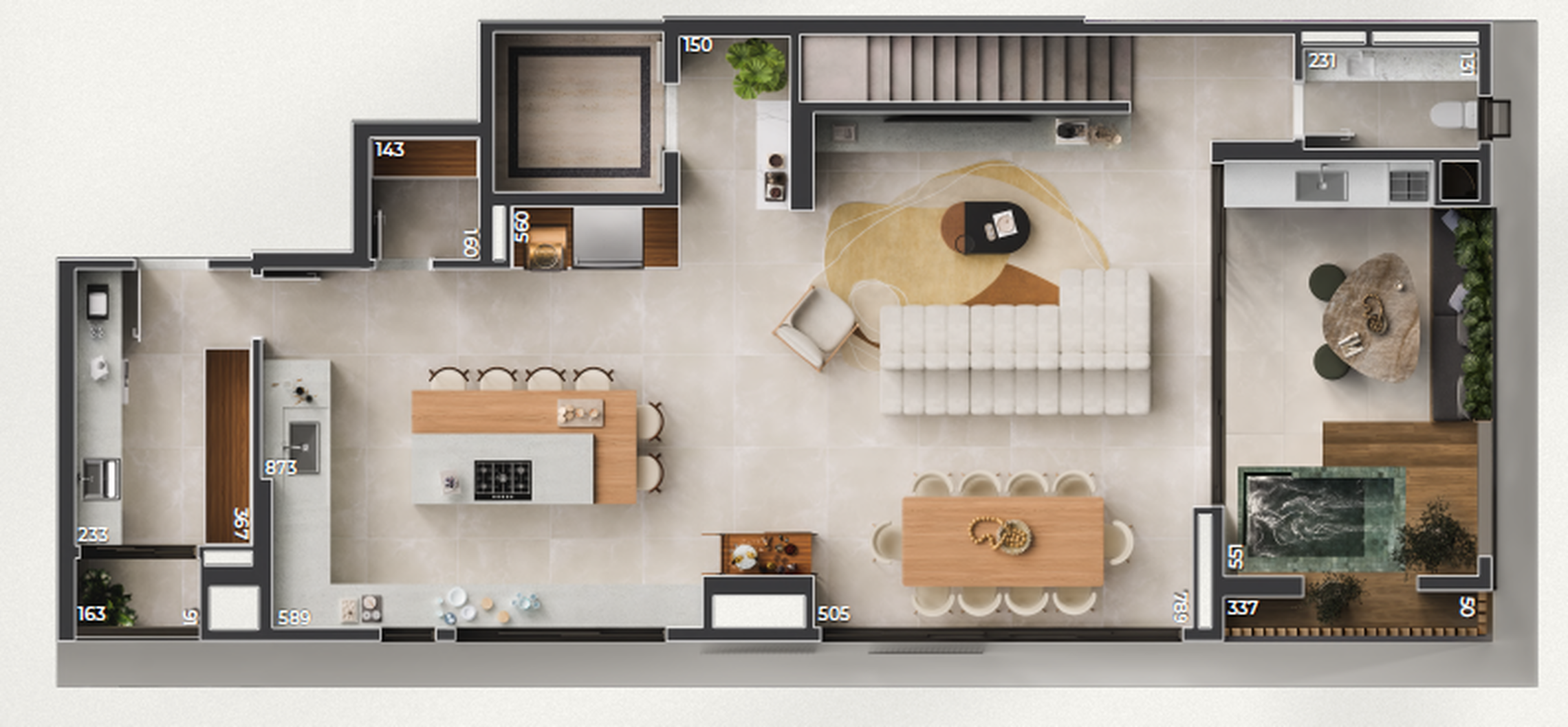 Planta 06 - 4 dorm 252m² - duplex - inferior