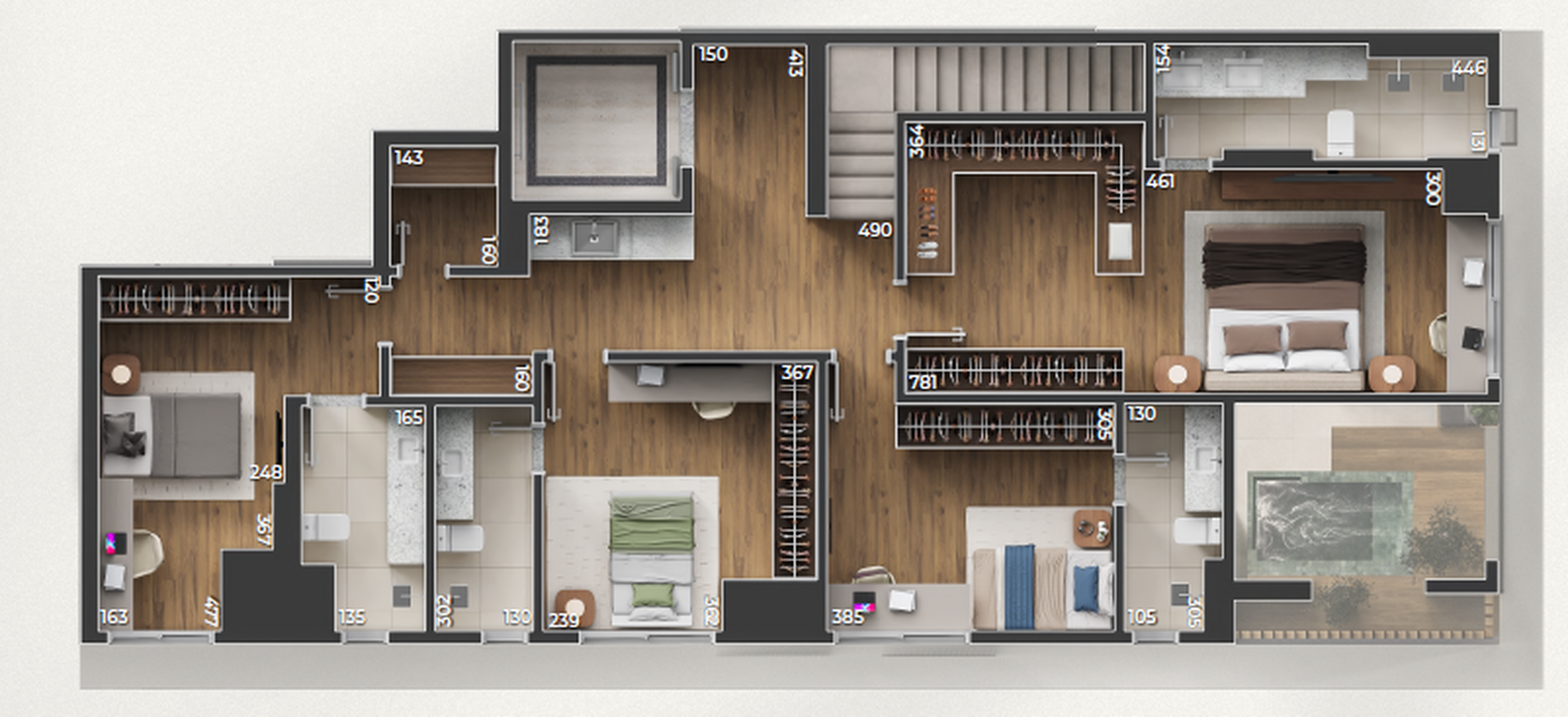 Planta 07 - 4 dorm 252m² - duplex - superior