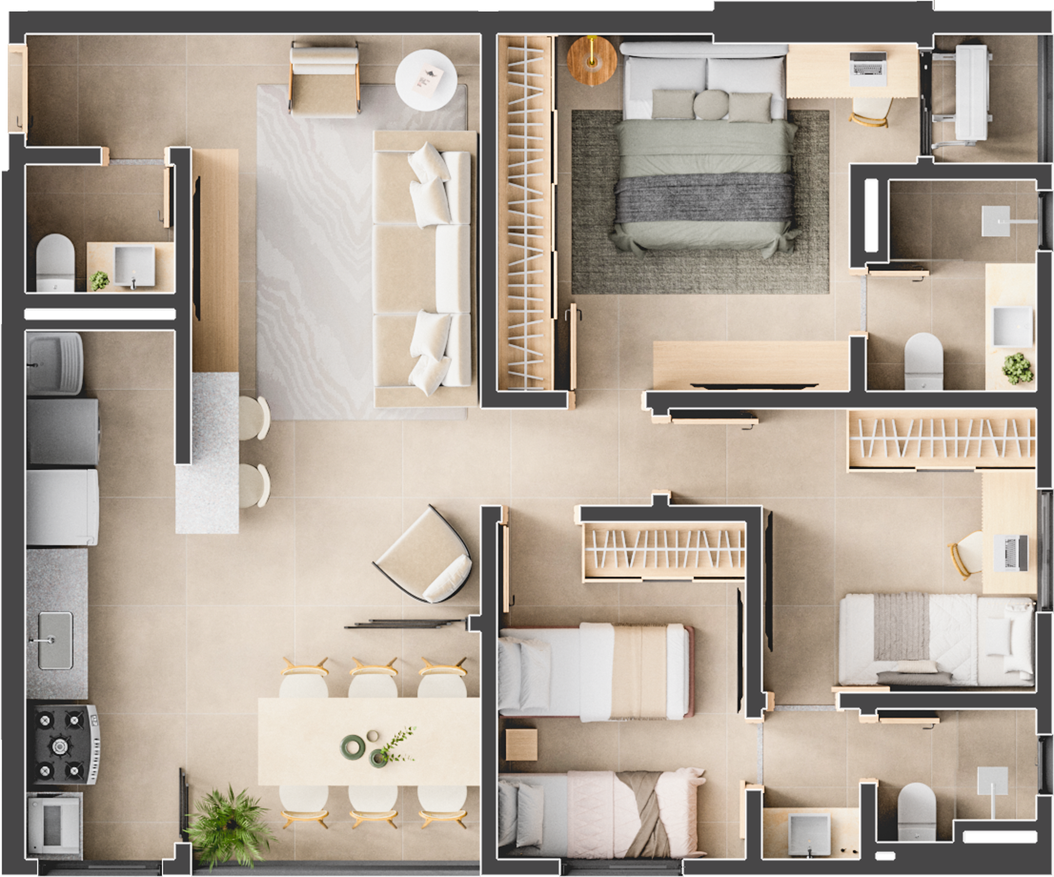 Planta 06 - 3 dorm 82m²