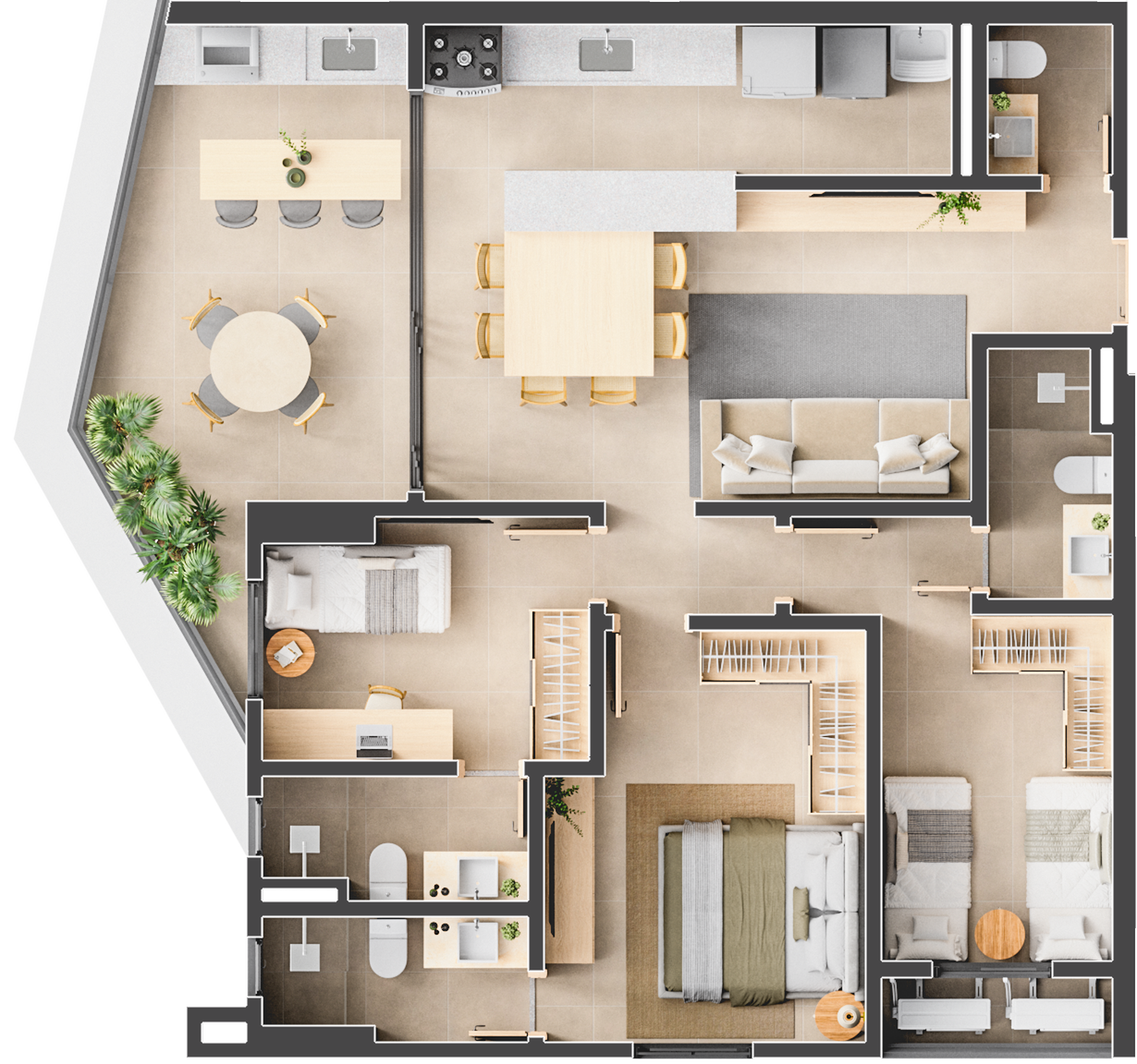 Planta 07 - 3 dorm 94m²