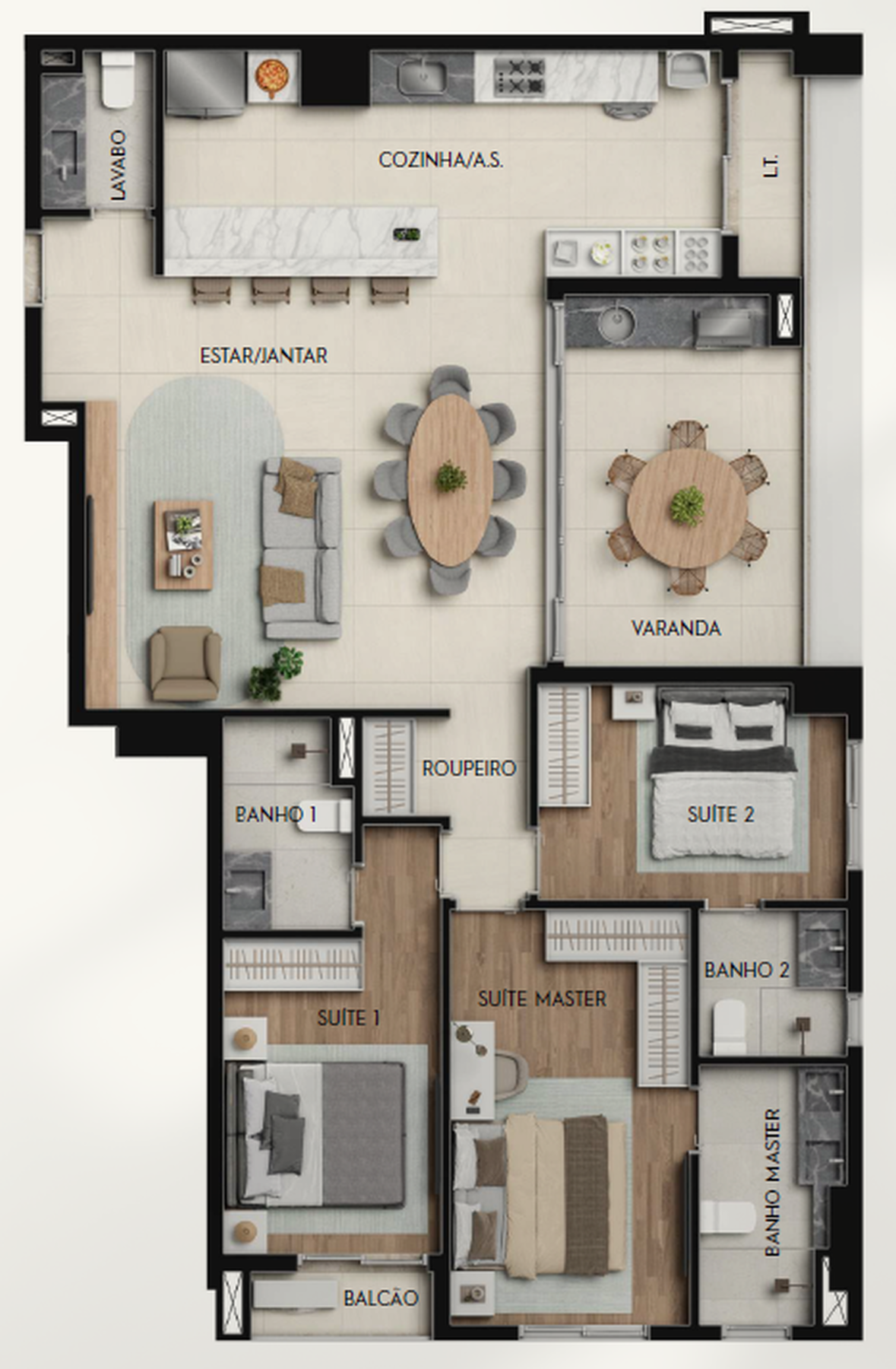 Planta 06 - 3 dorm 125,69m²
