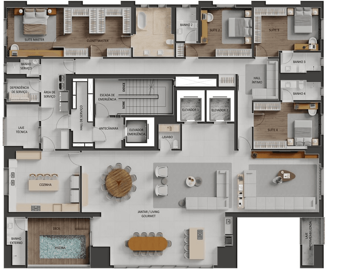 Planta 02 - 4 dorm 428,08m²