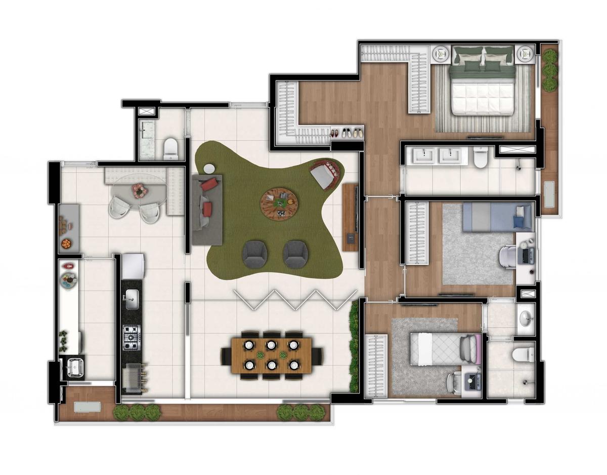 Planta 05 - 3 dorm 130 24m²