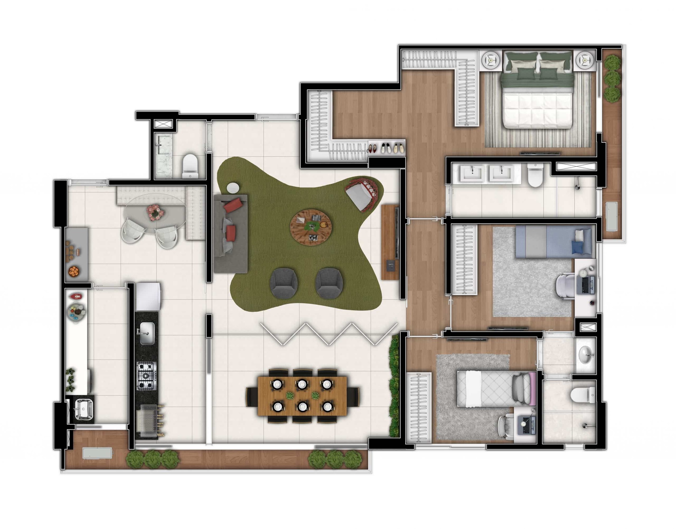 Planta 05 - 3 dorm 130 24m²