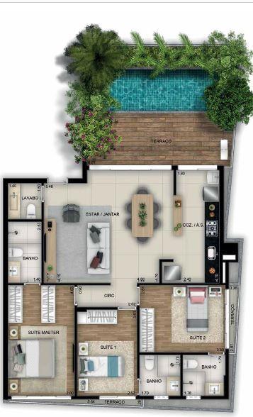 Planta 11 - 3 dorm 128 82m²