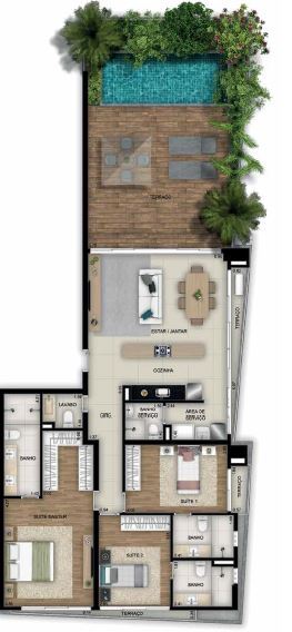Planta 15 - 3 dorm 183 20m²