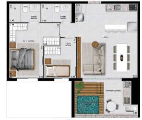 Planta 05 - 2 dorm 82m²