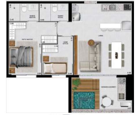 Planta 05 - 2 dorm 82m²