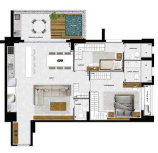 Planta 08 - 2 dorm 114m²