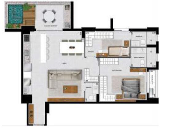 Planta 09 - 2 dorm 114m²