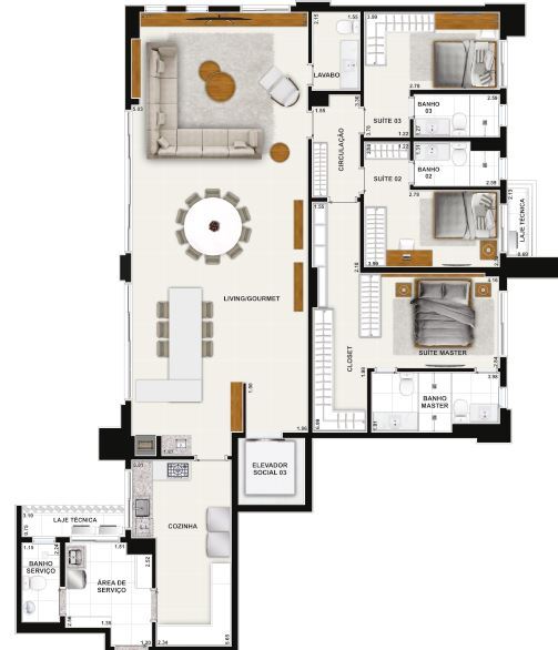 Planta 02 - 4 dorm 190 30m² - opção