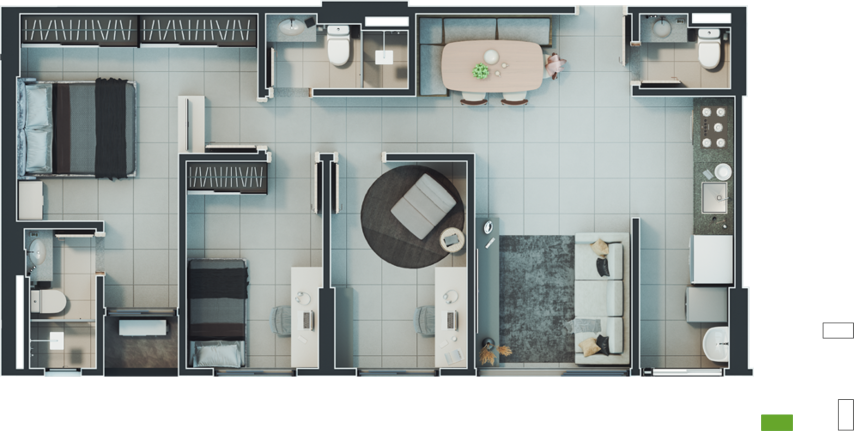 Planta 09 - 3 dorm 78 24m²