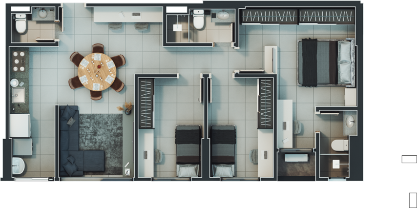 Planta 10 - 3 dorm 78 18m²