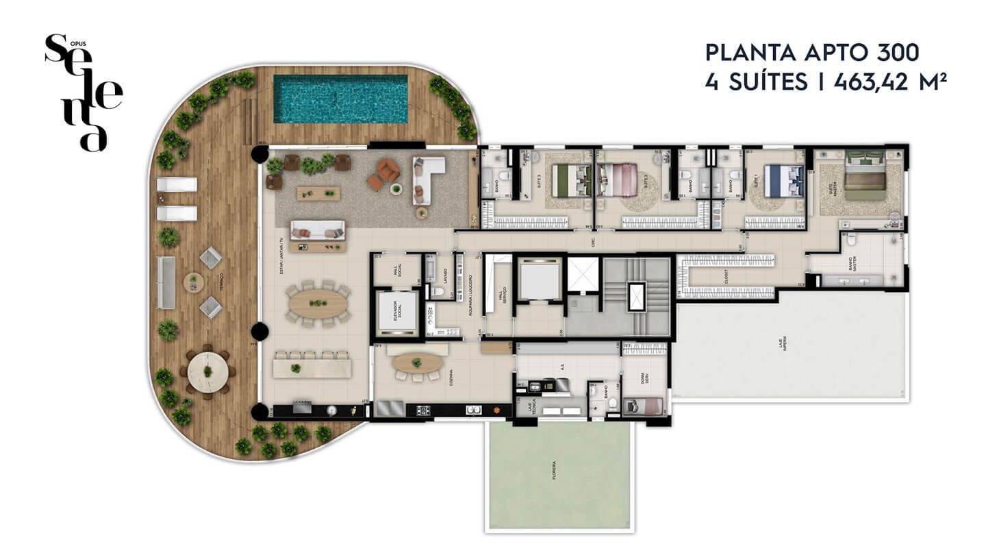 Planta 05 - 4 dorm 463 42m²