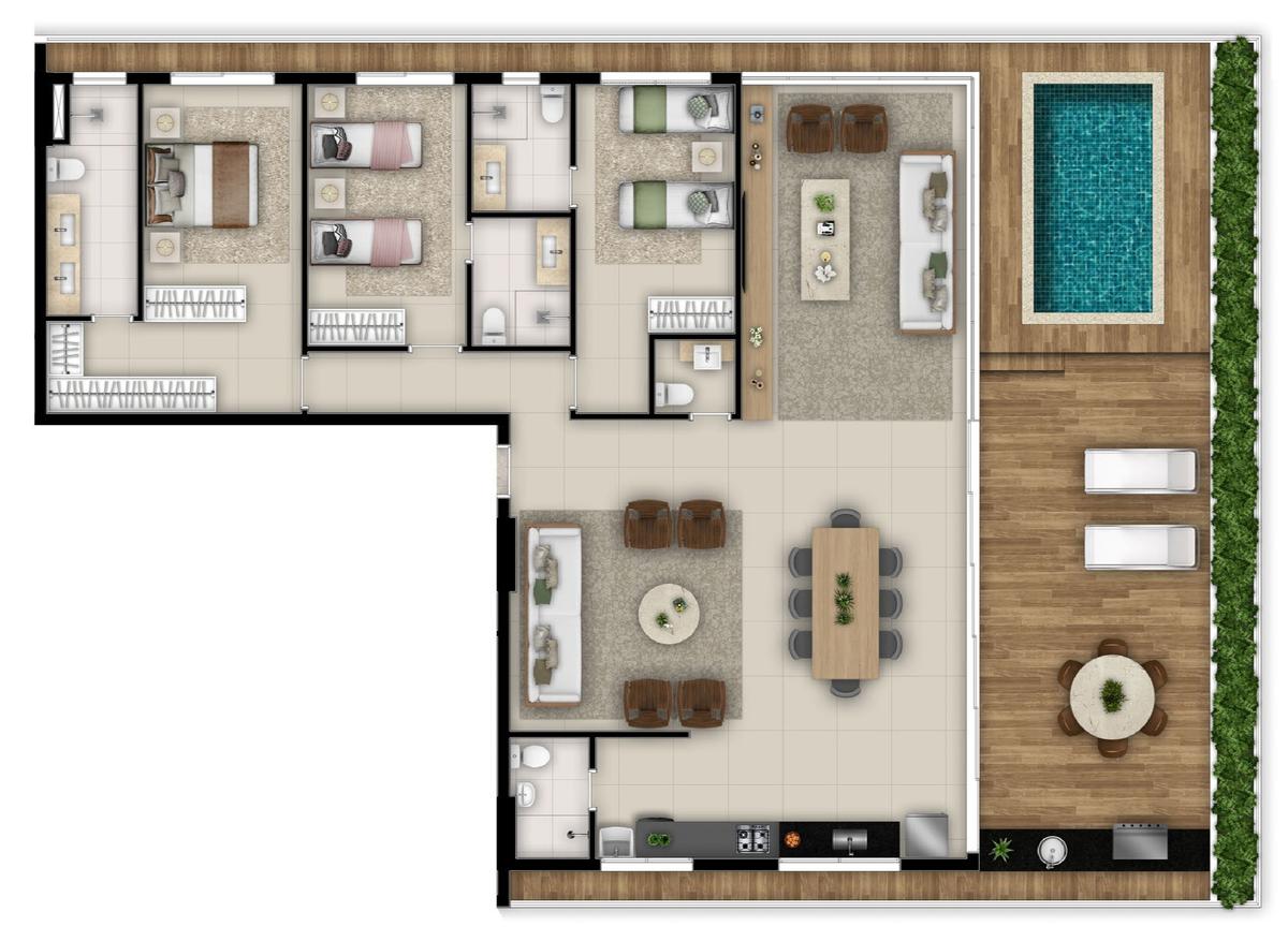 Planta 12 - 3 dorm 229 99m² - penthouse