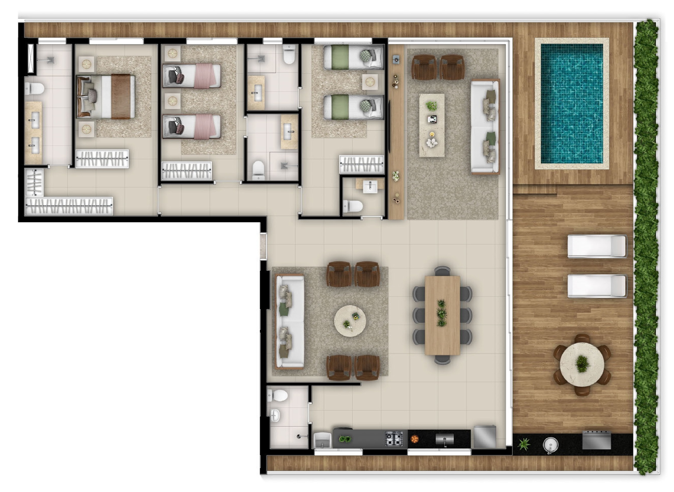 Planta 12 - 3 dorm 229 99m² - penthouse